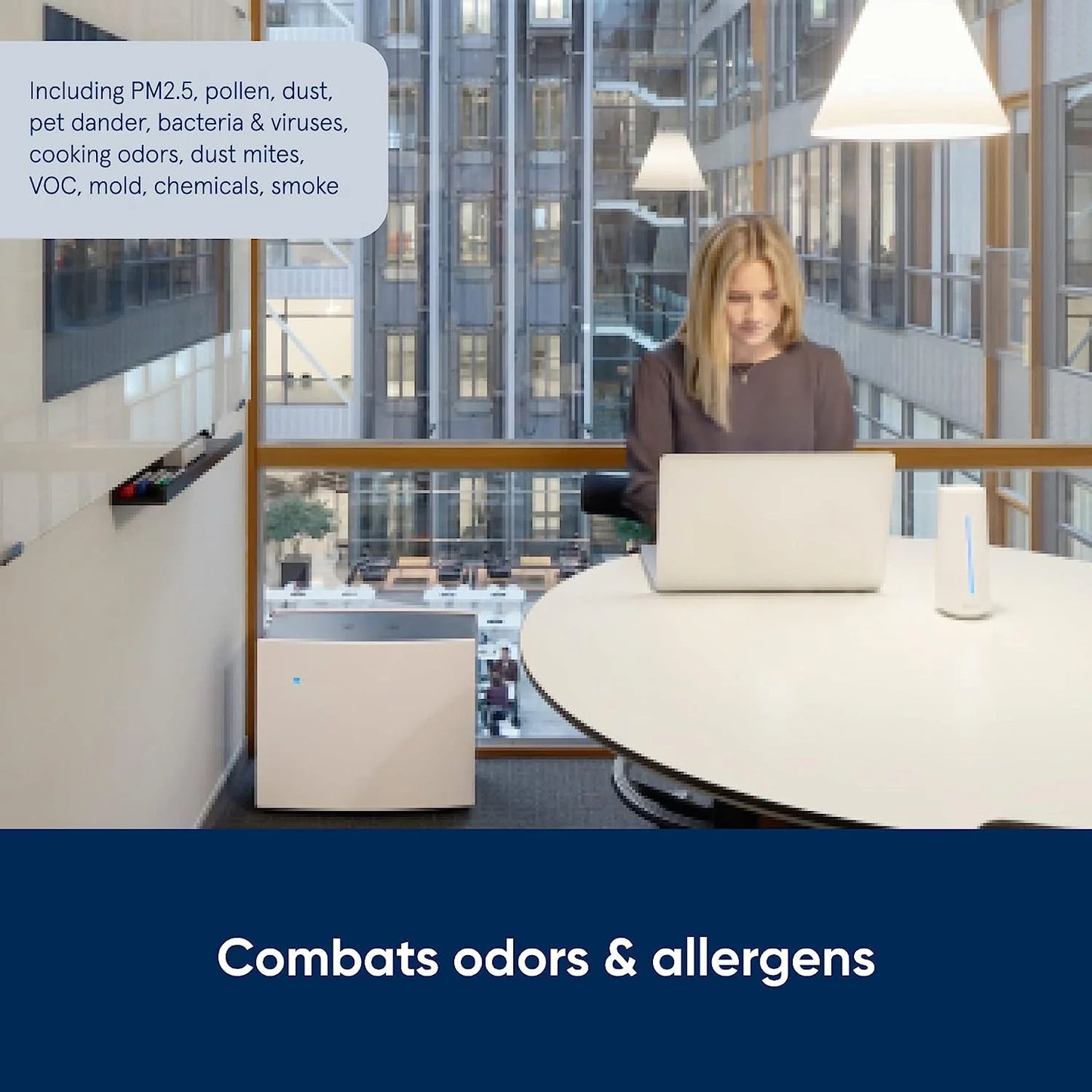 BLUEAIR Pro Air Purifier for Allergies Mold Smoke Dust Removal in XL Office Spaces and Lobbies, Pro XL, White