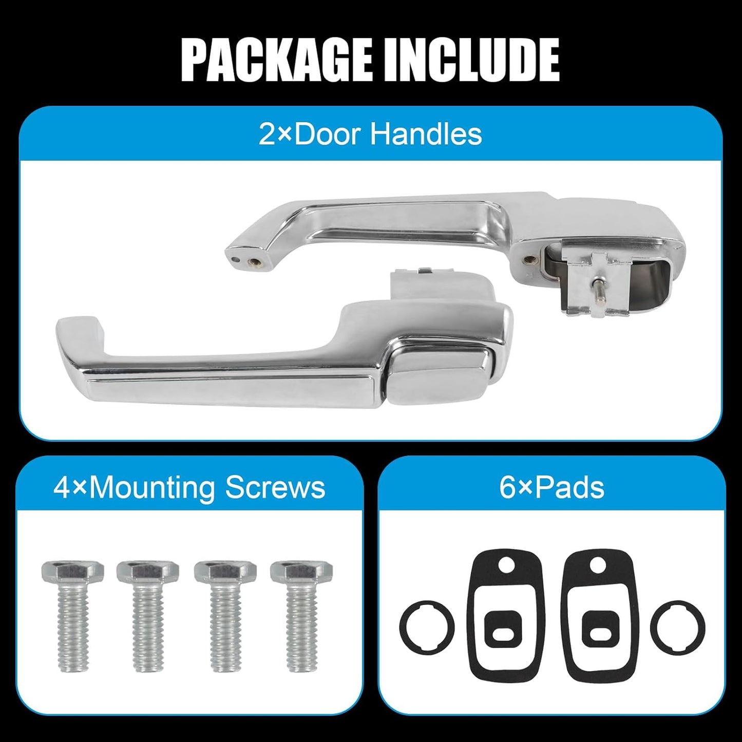 DICMIC Front Driver & Passenger Side Exterior Door Handle Compatible with 1967-1972 Chevrolet C/K 10 20 30 GMC C/K 15 25 35 1500 2500 3500 Blazer Jimmy Pickup Replace# 3927895, 3927899
