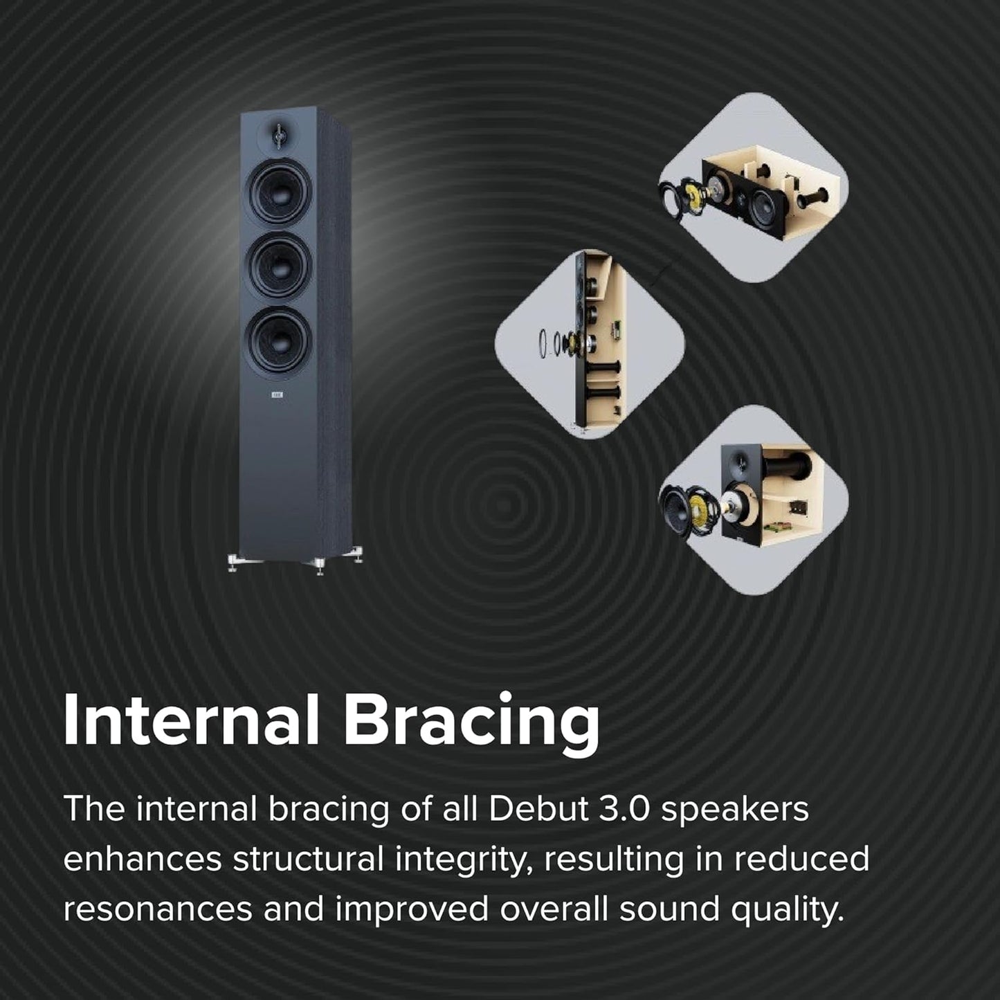 ELAC Debut 3.0 DB63-WN Bookshelf Speakers, Walnut (Pair) - 1” Aluminum Dome Tweeter & 6.5” Aramid Fiber Woofer - 2-Way Bass Reflex - 42Hz to 38KHz Response