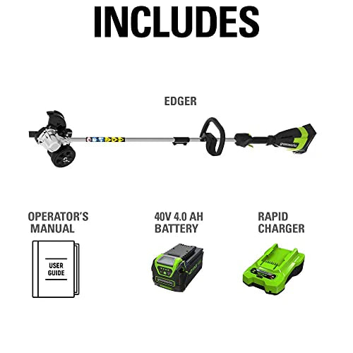 40V 8" Brushless Edger, 4.0Ah USB Battery and Charger Included