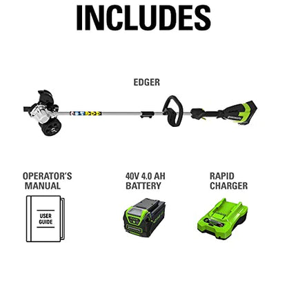 40V 8" Brushless Edger, 4.0Ah USB Battery and Charger Included