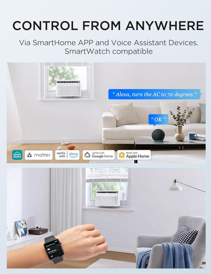 Midea 12,000 BTU U Shaped Smart Inverter Window Air Conditioner - Cools 550 Sq Ft, Ultra Quiet with Open Window Flexibility - Alexa/Google Assistant Compatible - 35% Energy Savings, Remote (Updated)