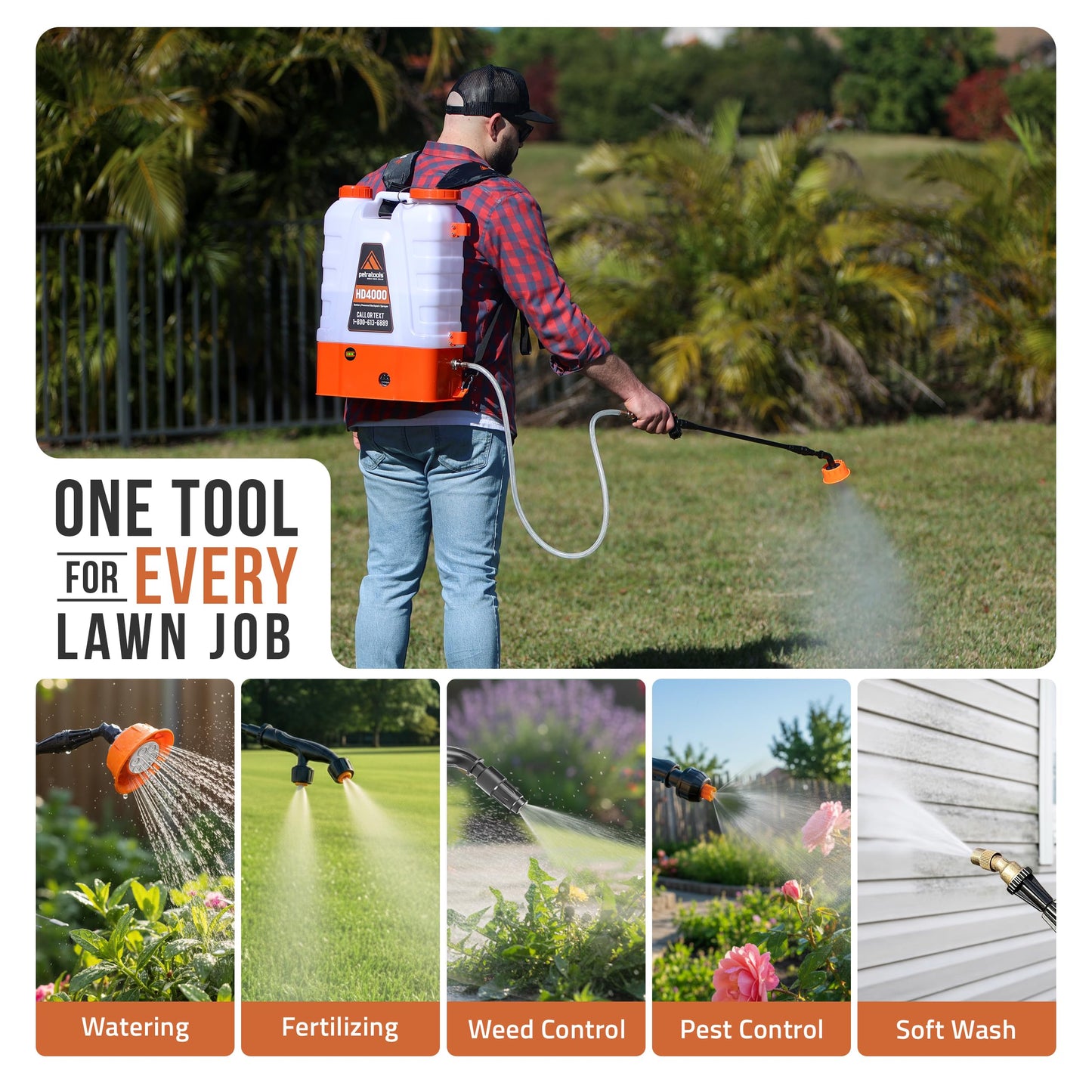 PETRA HD4000 Battery Powered Backpack Sprayer 4 Gallon