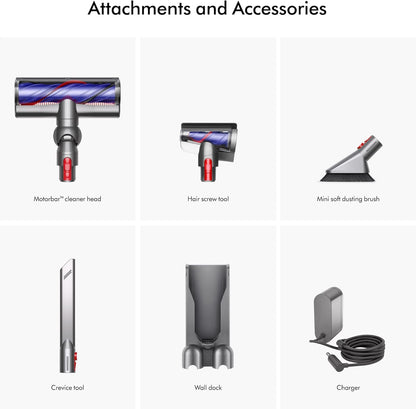 Dyson V8 Plus Cordless Vacuum, Cleans Hard Floors and Carpets, Detangles, Converts to Handheld, 115AW, 2 Power Modes, Up to 40 Minutes¹
