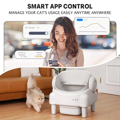 PARUUNTYS Self Cleaning Litter Box with App Control for Cats