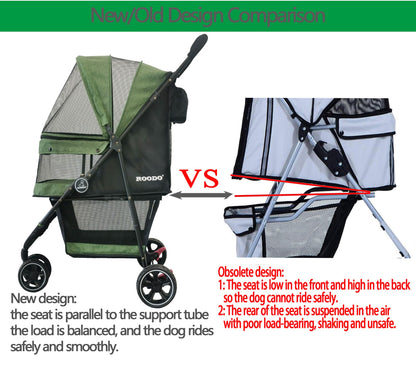 ROODO 3 Wheel Pet Stroller - Lightweight & Portable Jogger