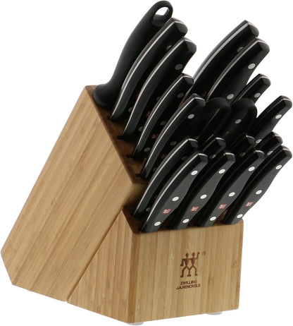 ZWILLING Twin Signature 19-Piece German Knife Set with Block, Made in Company-Owned German Factory with Special Formula Steel perfected for almost 300 Years
