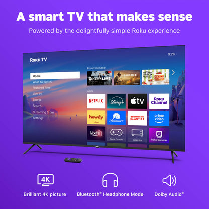 ROKU Smart TV 65-Inch 4K HDR with Enhanced Voice Remote