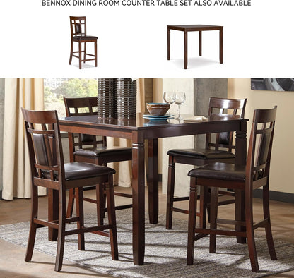 Signature Design by Ashley Bennox 6 Piece Dining Set with Upholstered Bench, Table & 4 Upholstered Chairs, Seats 6, Wood, Brown