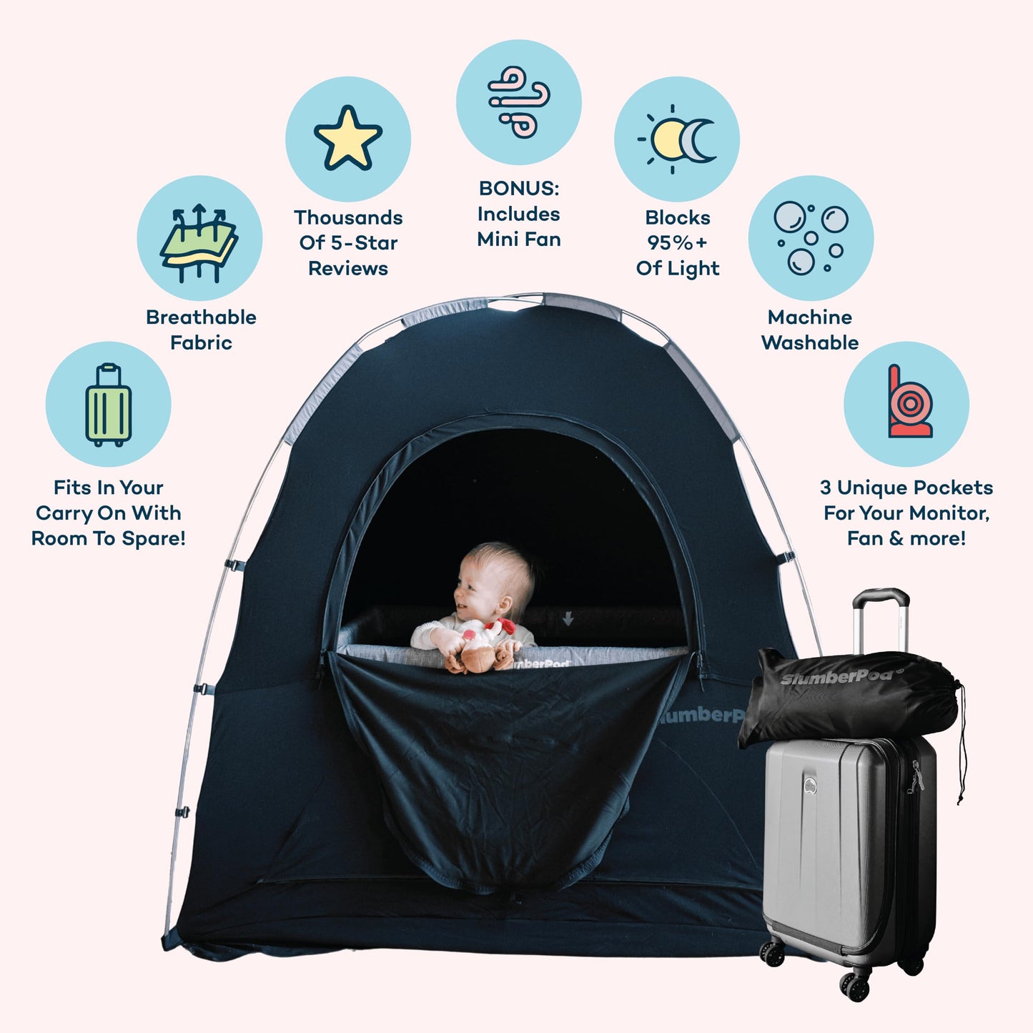 SLUMBERPOD Fan Blackout Sleep Tent for Babies and Toddlers