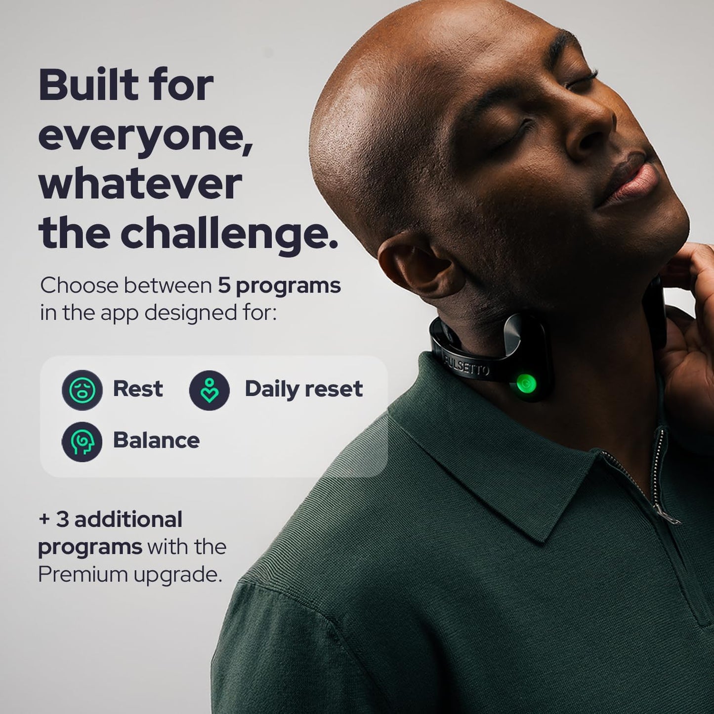 Pulsetto FIT Wellness Wearable + Hardshell Travel Case | for Relaxation, Stress Balance, Focus, and Restful Sleep | Patented Neuro Wearable Sleep Technology for Long-Term Wellness