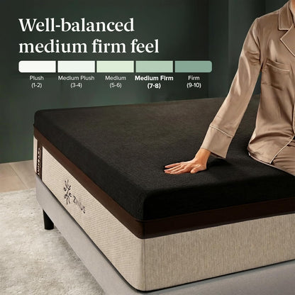 Zinus Lumbar+ Premium Memory Foam Mattress – 14 Inch, King, Lumbar Support, Targeted Pressure Relief, Cooling Gel & Green Tea, Fiberglass Free, Medium Firm, CertiPUR-US & OEKO-TEX Certified