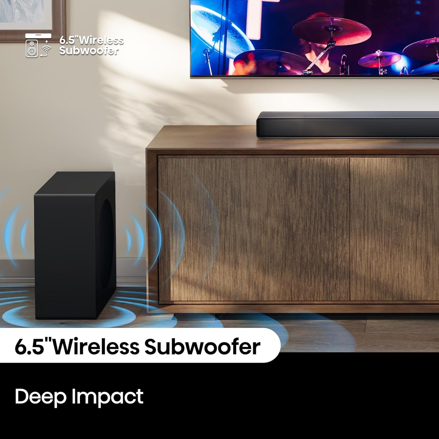 Hisense AX3120Q 3.1.2Ch Sound Bar with Wireless Subwoofer, Dolby Atmos, DTS:X, Bluetooth 5.3, Roku TV Ready, HDMI/AUX/ARC/Optical/USB, EzPlay 3.0, 7 EQ Modes, Hi Concerto, Black