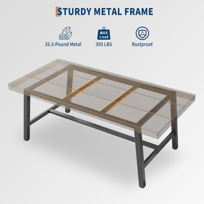GarveeHome Industrial Dining Table for 4-6 People, 63 in Long Wooden Kitchen Table with Sturdy Metal Frame & Grey Finish - Seats 4 Rectangular Counter for Dinner, Kitchen, Dining Room - Grey