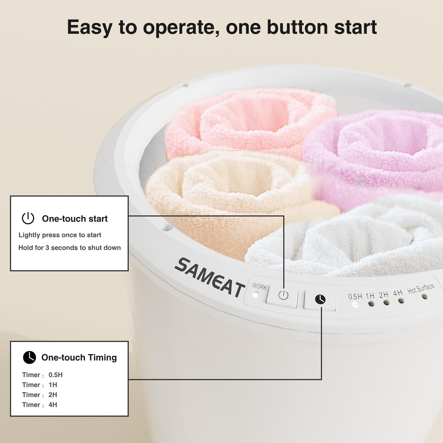 SAMEAT Heated Towel Warmer Bucket with Wood Handle
