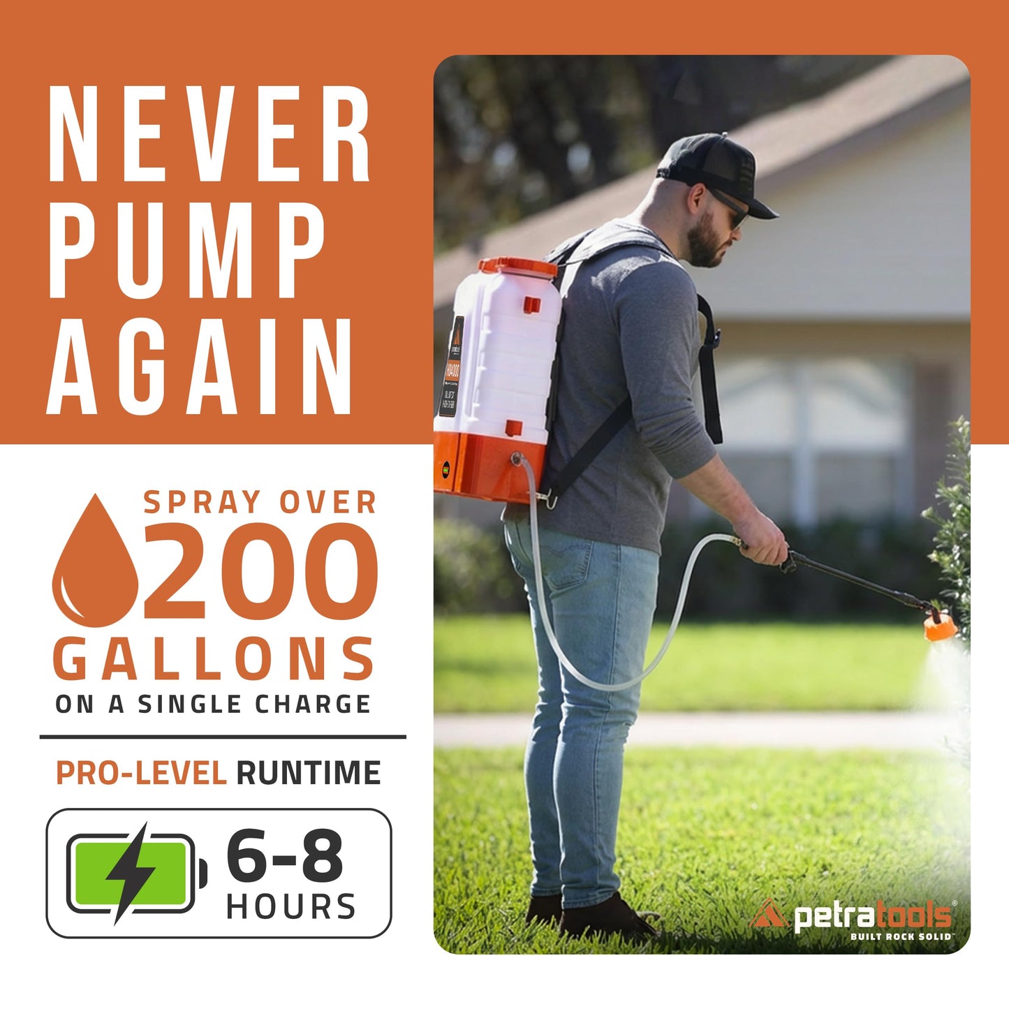 PETRA HD4000 Battery Powered Backpack Sprayer 4 Gallon