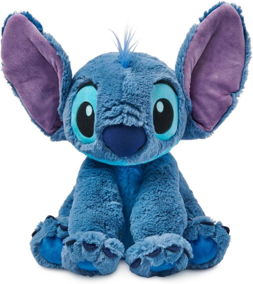 Disney Store Official Stitch Medium Soft Toy for Kids, Cuddly Character with Fuzzy Texture and Embroidered Details, Flexible Floppy Ears, Disney Plushy Suitable for All Ages