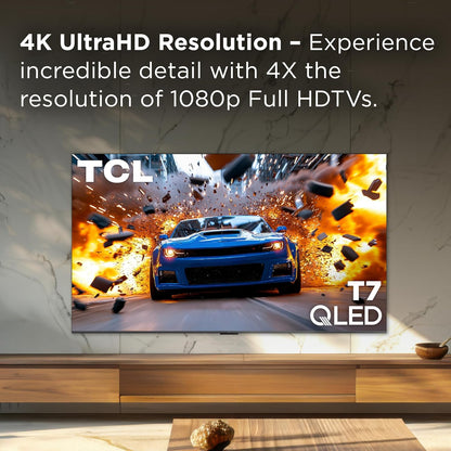 TCL 65 Inch Class T7 Series | 4K QLED HDR | 65T7, 2025 Model | 120HZ-144HZ High Brightness Smart Google TV Dolby Atmos Audio | Voice Remote Alexa Gaming Streaming Television