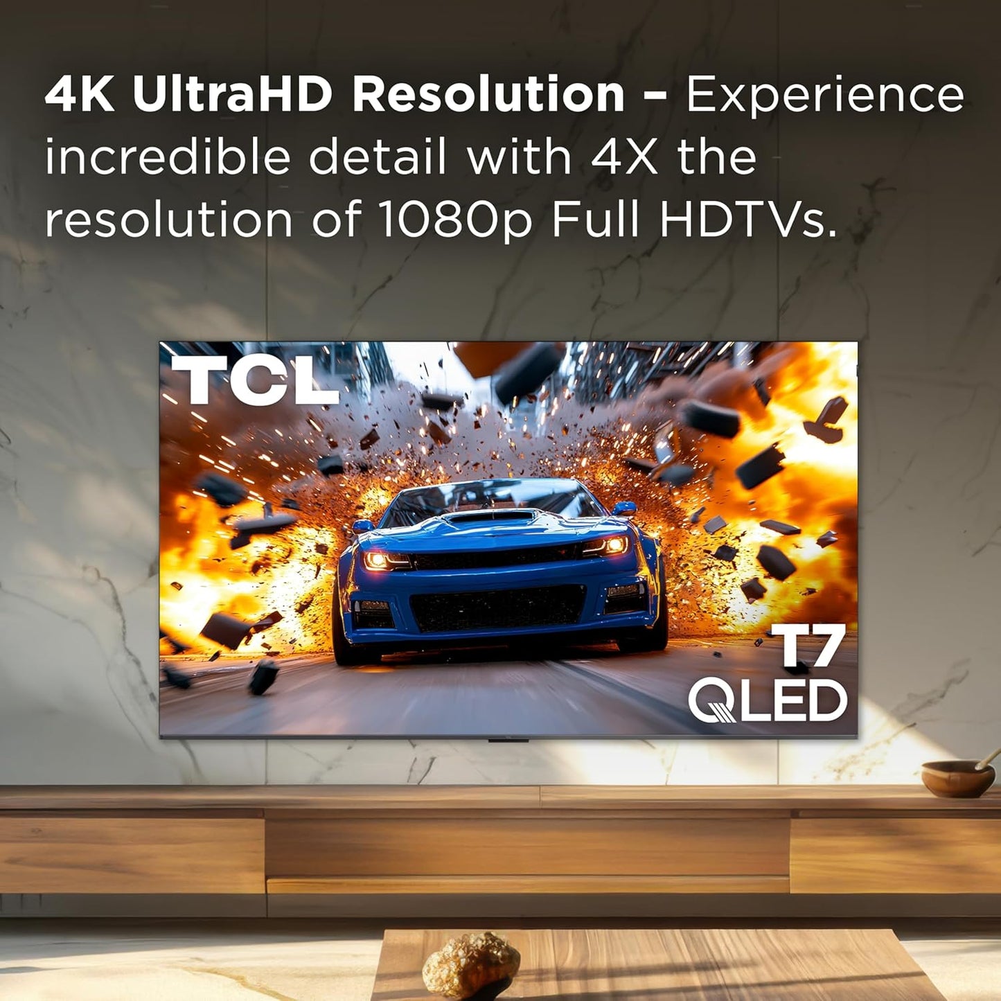 TCL 55 Inch Class T7 Series | 4K QLED HDR | 55T7, 2025 Model | 120HZ Refresh Rate High Brightness Smart Google TV Dolby Atmos Audio | Voice Remote Alexa Gaming Streaming Television