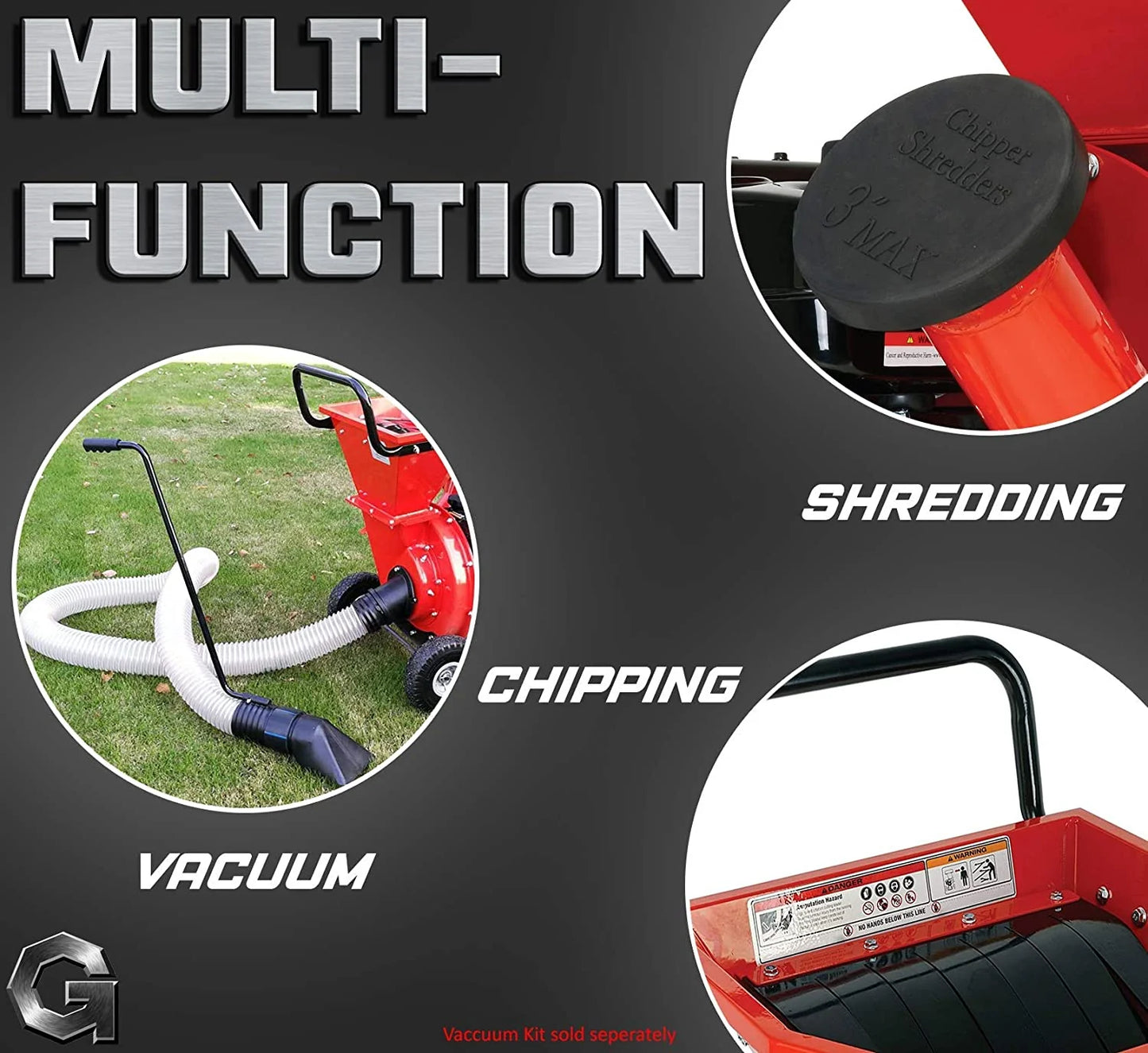 GreatCircleUSA Wood Chipper Shredder Mulcher Heavy Duty Gas Powered