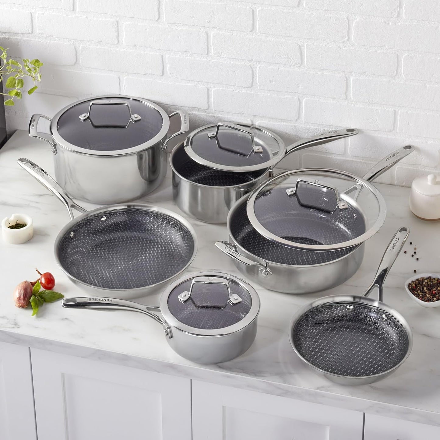 Henckels Paradigm Ceramic 10-pc Stainless Steel Dual Performance Cookware Set