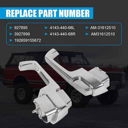 DICMIC Front Driver & Passenger Side Exterior Door Handle Compatible with 1967-1972 Chevrolet C/K 10 20 30 GMC C/K 15 25 35 1500 2500 3500 Blazer Jimmy Pickup Replace# 3927895, 3927899