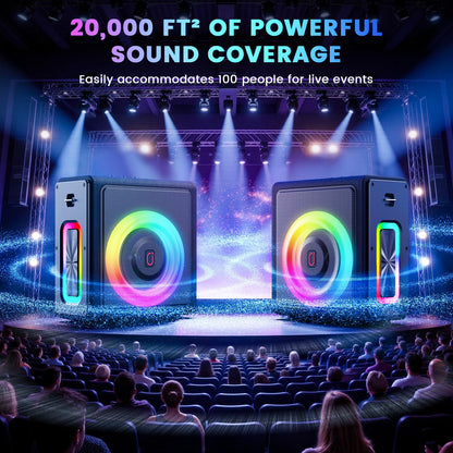 PPMIC Karaoke Machine with Bluetooth 5.3 & 2 Microphones