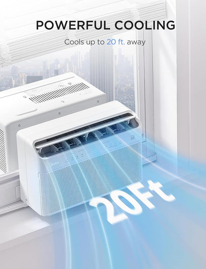 Midea 12,000 BTU U Shaped Smart Inverter Window Air Conditioner - Cools 550 Sq Ft, Ultra Quiet with Open Window Flexibility - Alexa/Google Assistant Compatible - 35% Energy Savings, Remote (Updated)