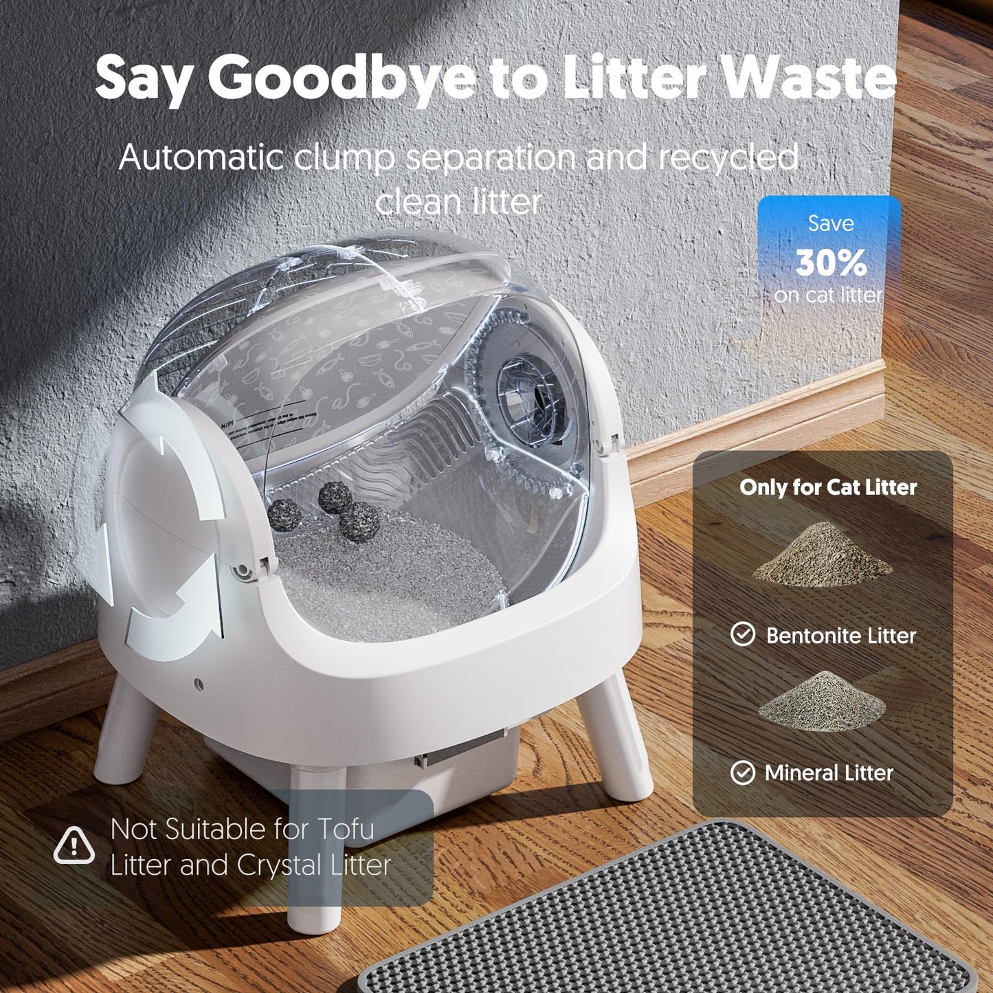 PETPIVOT Self Cleaning Litter Box for Multiple Cats