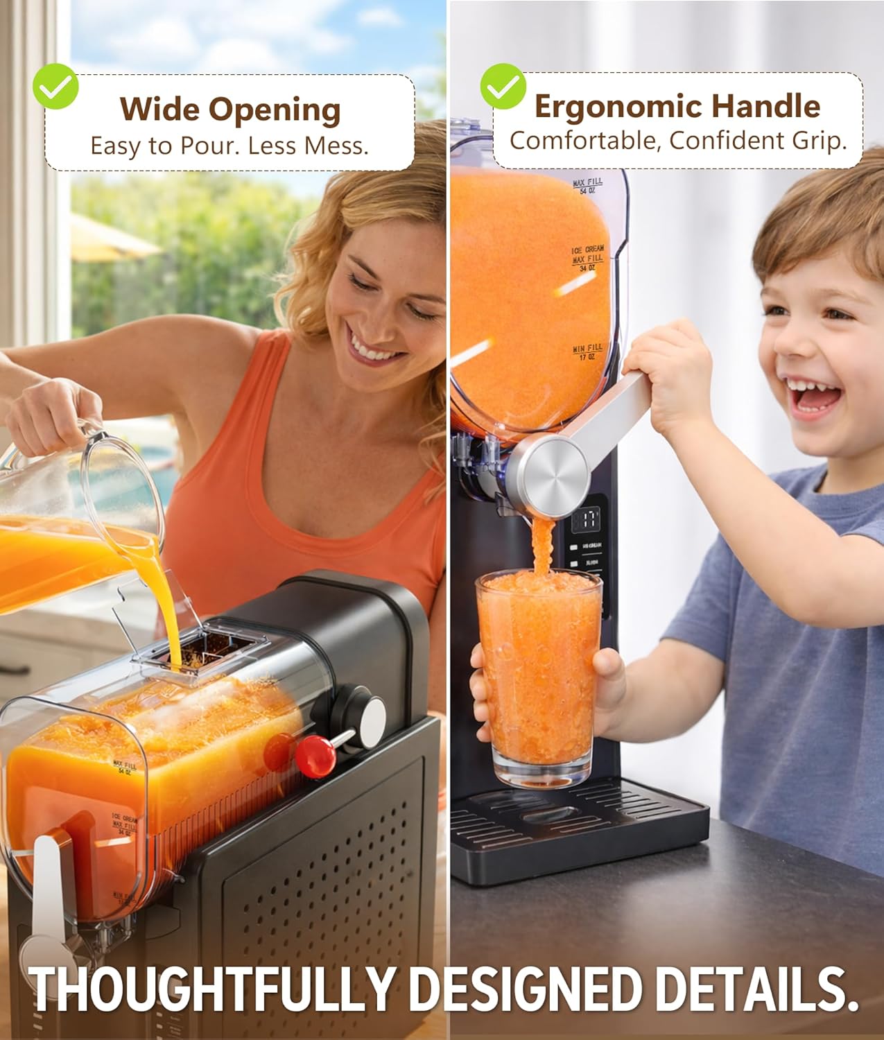 BKPPM Slushie Machine: No Ice Needed Slushy Machine for Home, 6 Preset, Real-Time Temp Display, Auto-Clean | Frozen Margaritas, Cocktails, Frappés, Ice Cream, Smoothies, Milkshakes,Summer Parties