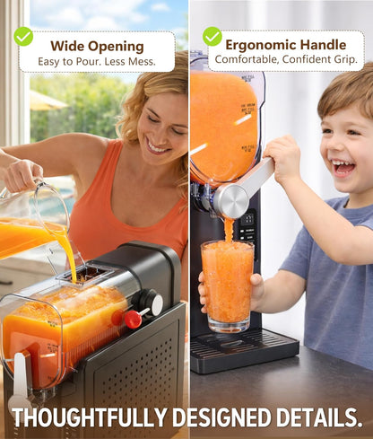 BKPPM Slushie Machine: No Ice Needed Slushy Machine for Home, 6 Preset, Real-Time Temp Display, Auto-Clean | Frozen Margaritas, Cocktails, Frappés, Ice Cream, Smoothies, Milkshakes,Summer Parties
