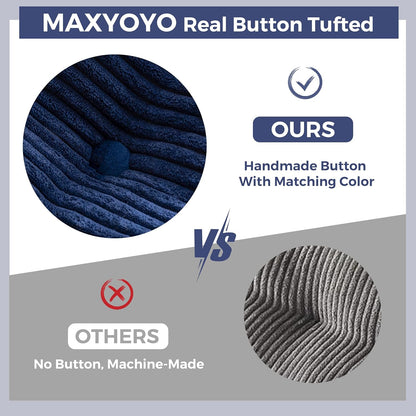 MAXYOYO Convertible Sofa Bed, Pull Out Loveseat Sleeper Sofa, Folding Couch Bed with Pillows for Living Room, Navy