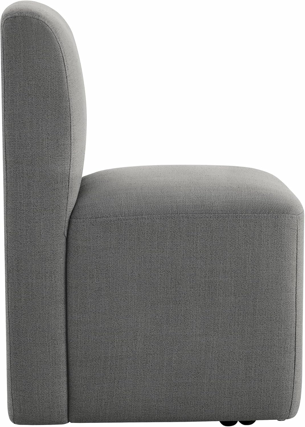 CHITA Dining Chairs with Casters Set of 4, FSC Certified Upholstered Armless Modern Rolling Dining Chairs with Rollers for Bedroom Reading Room Living Room, Grey
