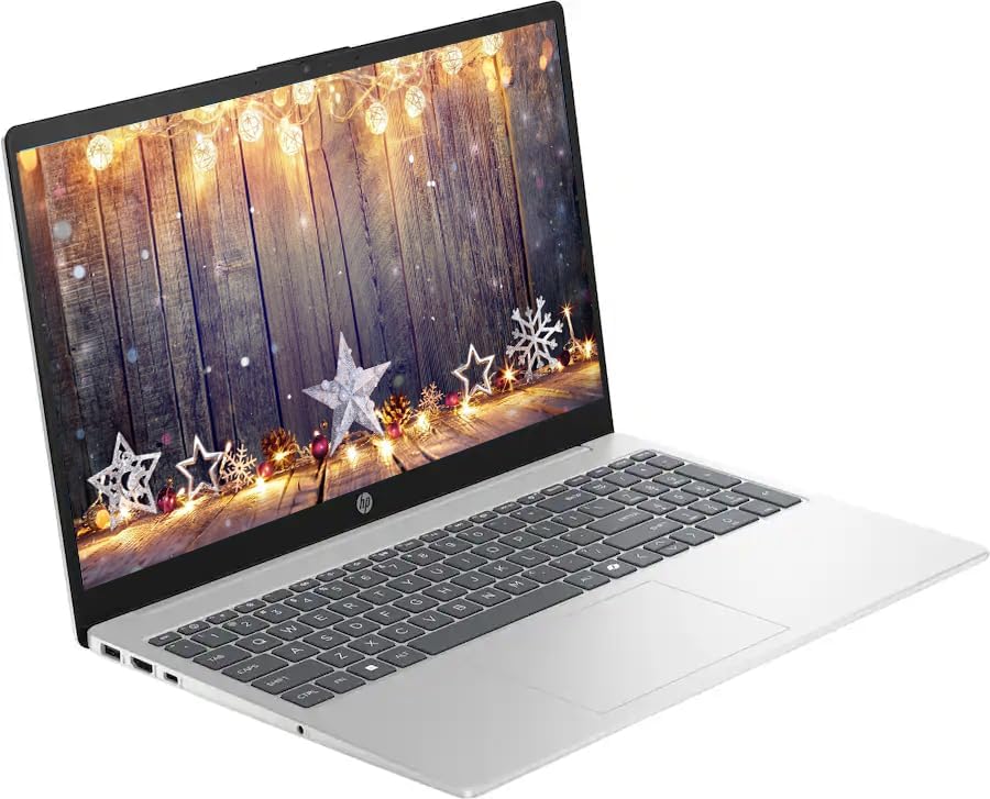 HP 15.6" Business Laptop with Microsoft Office 365 with Copliot AI, 16GB RAM 128GB SSD, Quad-Cores Intel Processor, Windows 11, PLUSERA Earphones, Natural Silver