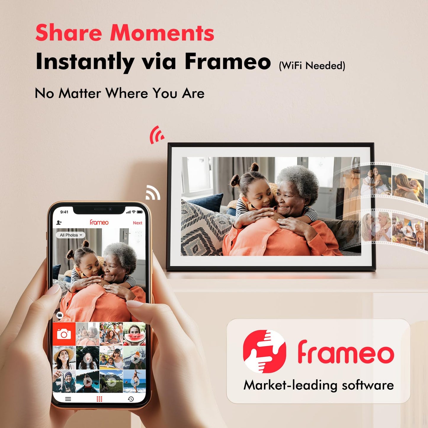 PASTIGIO Frameo 15.6" Digital Photo Frame WiFi, 32GB, HD
