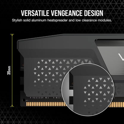 CORSAIR Vengeance DDR5 RAM 32GB (2x16GB) Up to 6000MHz CL30-36-36-76 1.40V AMD EXPO Intel XMP 3.0 Computer Memory – Grey (CMK32GX5M2B6000Z30)