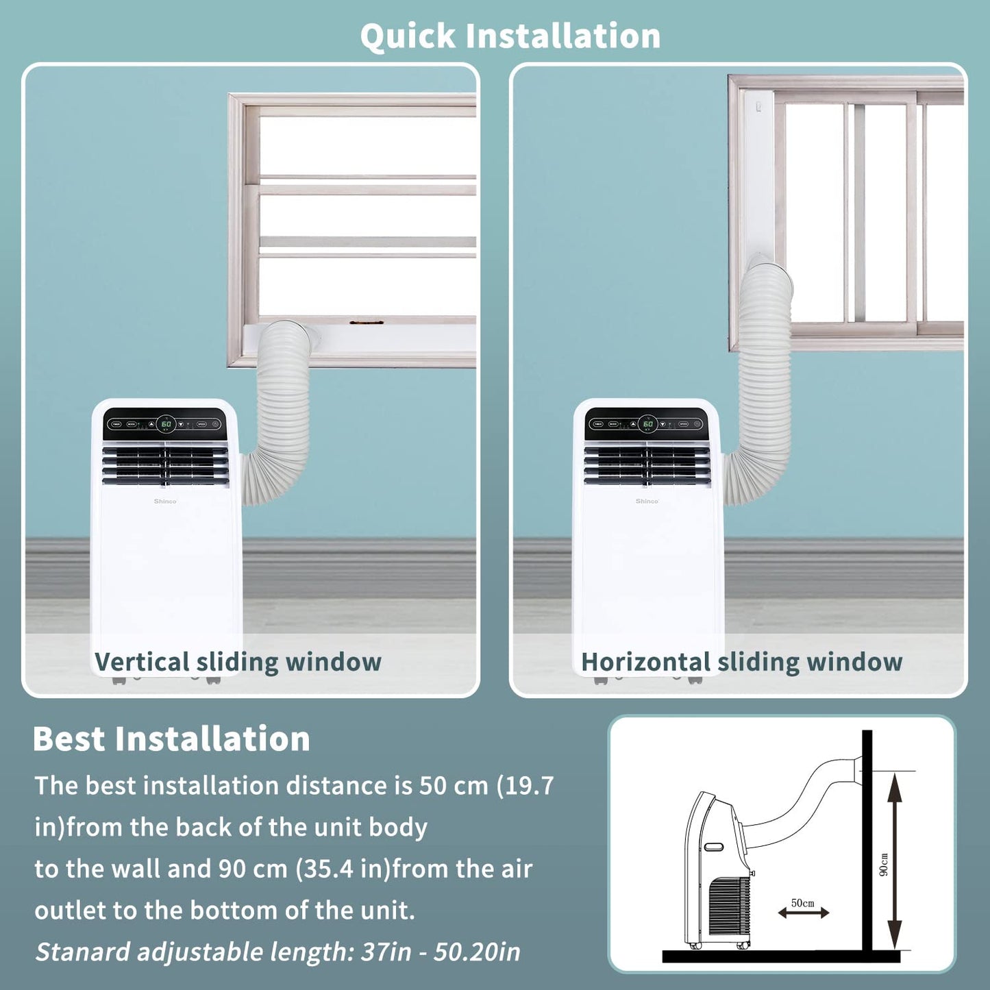 SHINCO 8,000 BTU Portable Air Conditioner for 350 sq.ft