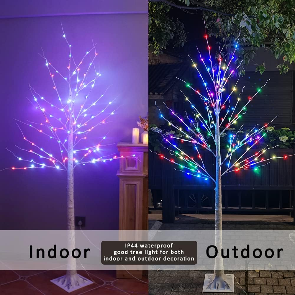 7ft 150 LED Colorful Birch Tree with Remote Control