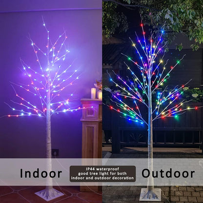 7ft 150 LED Colorful Birch Tree with Remote Control