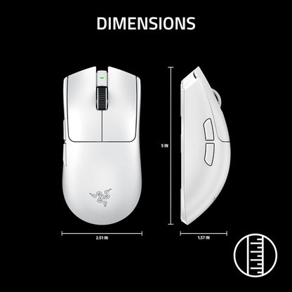 Razer Viper V3 Pro Wireless Esports Gaming Mouse: Symmetrical - 55g Lightweight - 8K Polling - 35K DPI Optical Sensor - Gen3 Optical Switches - 8 Programmable Buttons - 95 Hr Battery - White