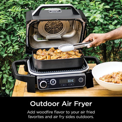 Professional Outdoor Grill and Smoker, Built-in Thermometer, 7-in-1 main grill, BBQ Smoker, Air Fryer, Bake, Bake, dehydrate, Grill, Firewood Pellet, Portable, electric (updated)