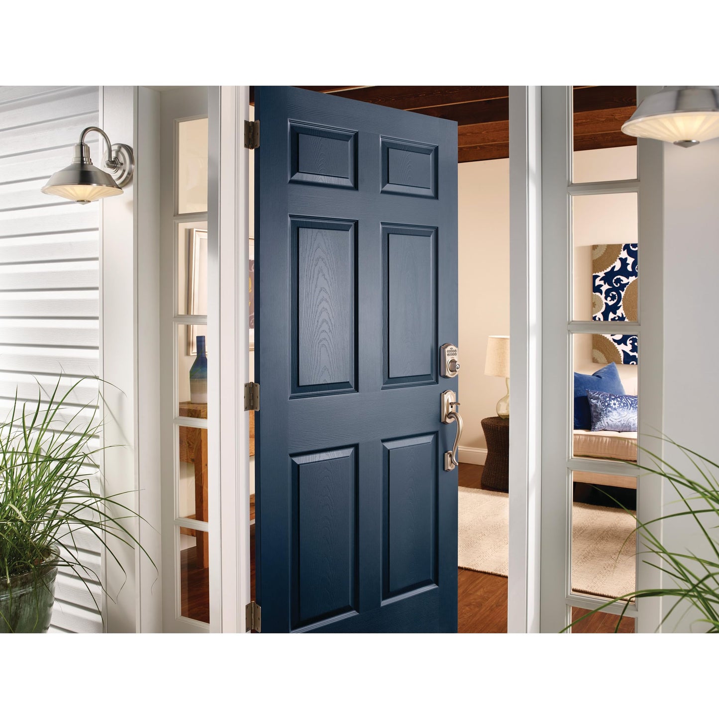 SCHLAGE Camelot Keypad Deadbolt Lock - Keyless Entry, Satin Nickel
