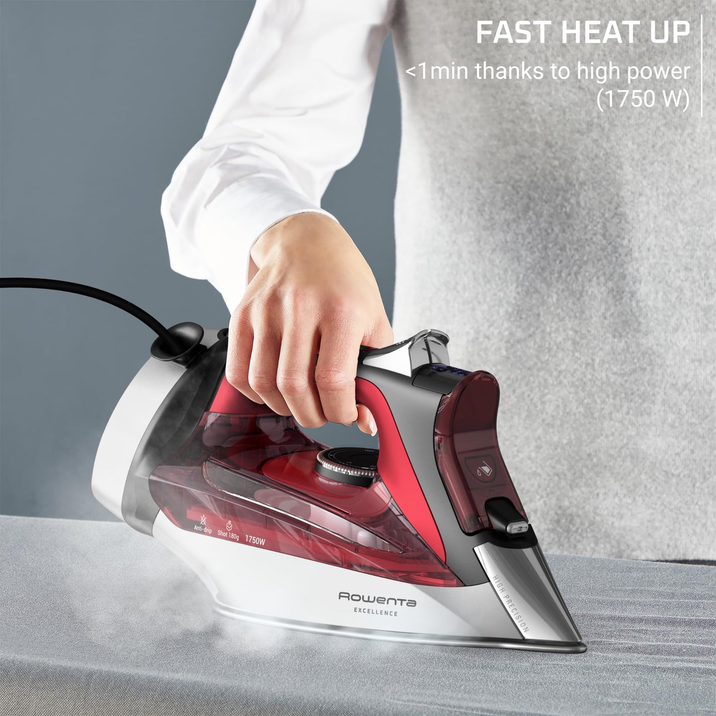 ROWENTA Focus Excellence Stainless Steel Soleplate Steam Iron