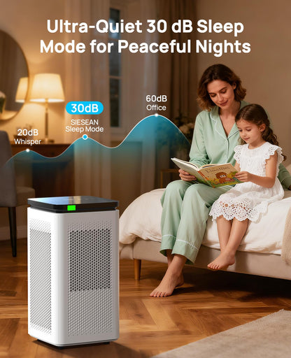 SIESEAN Air Purifier for Large Rooms, 99.97% HEPA Filtration