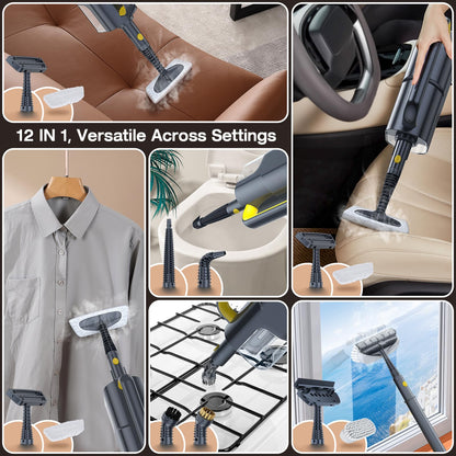 SCRUBWIZ Steam Mop with Handheld Cleaner, 10-in-1 Accessories