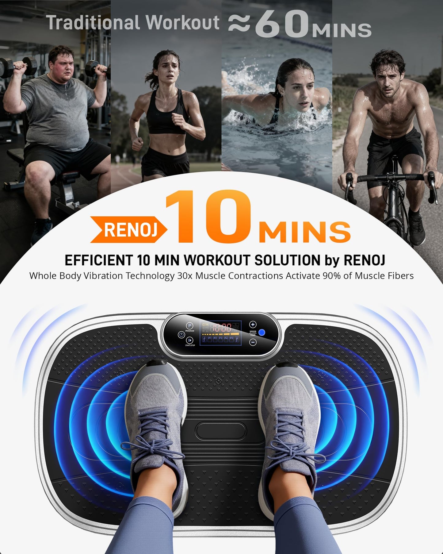 RENOJ Vibration Plate Exercise Machine for Weight Loss
