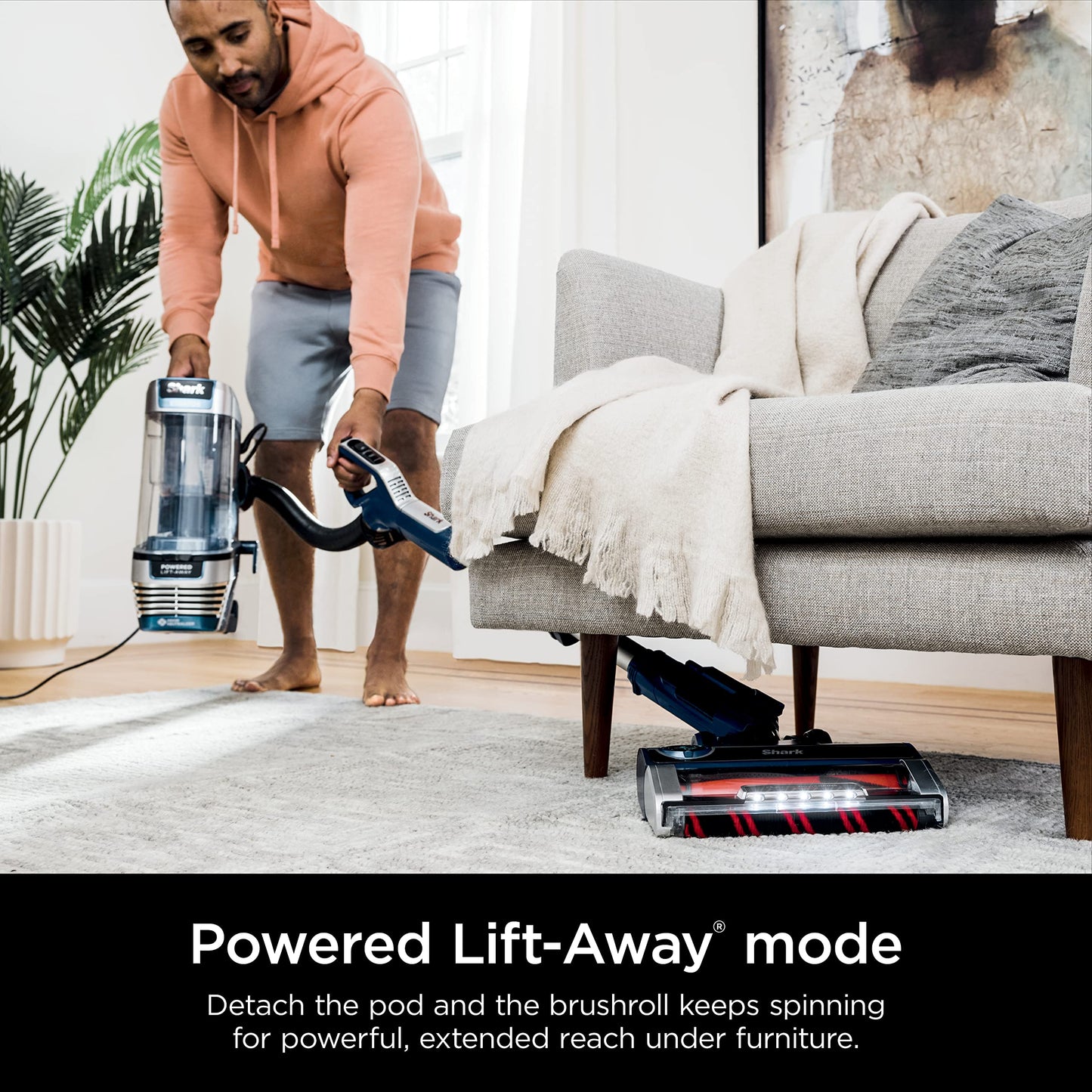 SHARK Upright Vacuum Stratos with DuoClean PowerFins Navy