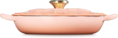 Le Creuset Signature Enameled Cast Iron Petal Braiser, 2.25qt., Peche w/Light Gold Knob