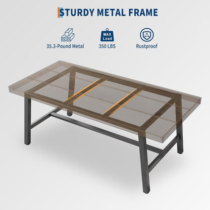 GarveeHome Industrial Dining Table for 4-6 People, 63 in Long Wooden Kitchen Table with Sturdy Metal Frame & Rustic Finish - Seats 4 Rectangular Counter for Dinner, Kitchen, Dining Room - Retro Brown