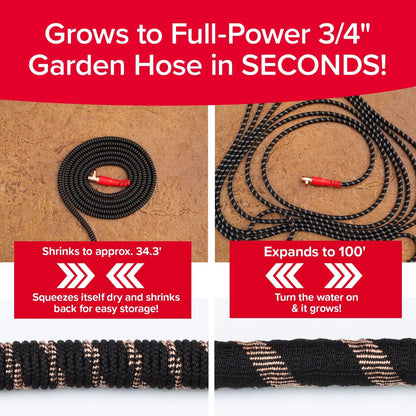 POCKET HOSE 100 FT Expandable Copper Garden Hose - No Kink